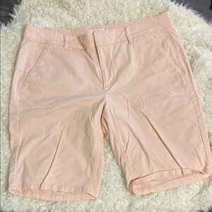 Loft Women's Light Pink Cotton-Blend Bermuda Shorts